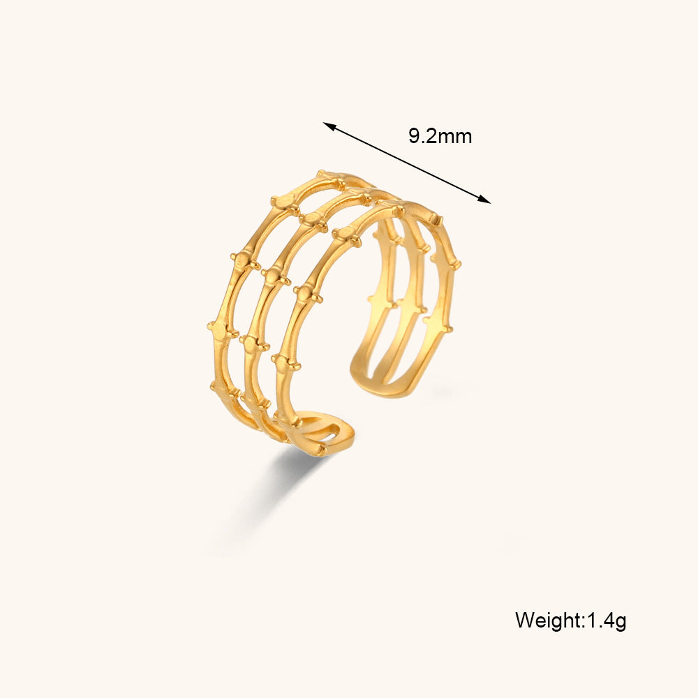 Stainless Steel Plated 18K Gold Finger Ring Jewelry For Women