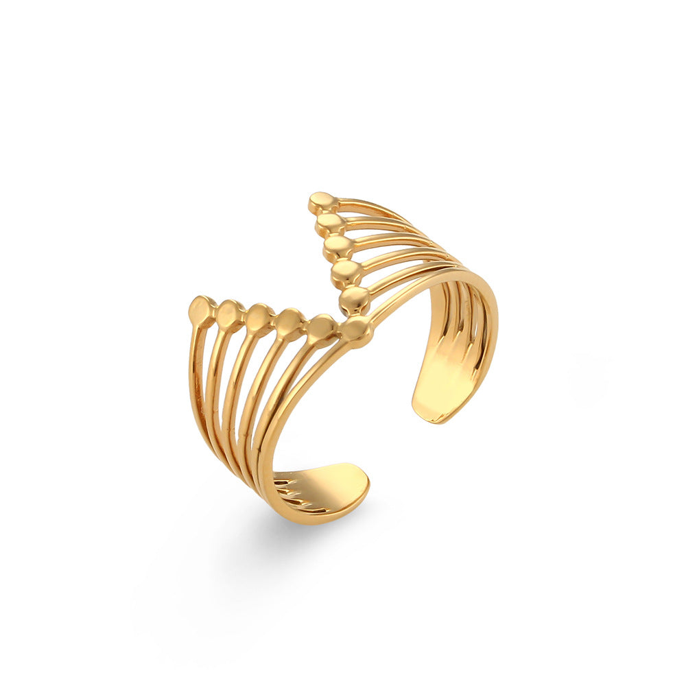 Stainless Steel Plated 18K Gold Finger Ring Jewelry For Women