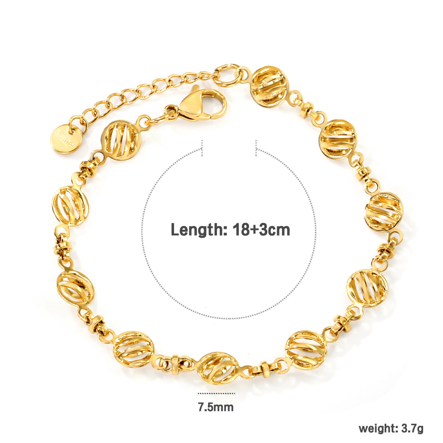 18k Gold-plated Stainless Steel Cherry Bracelet